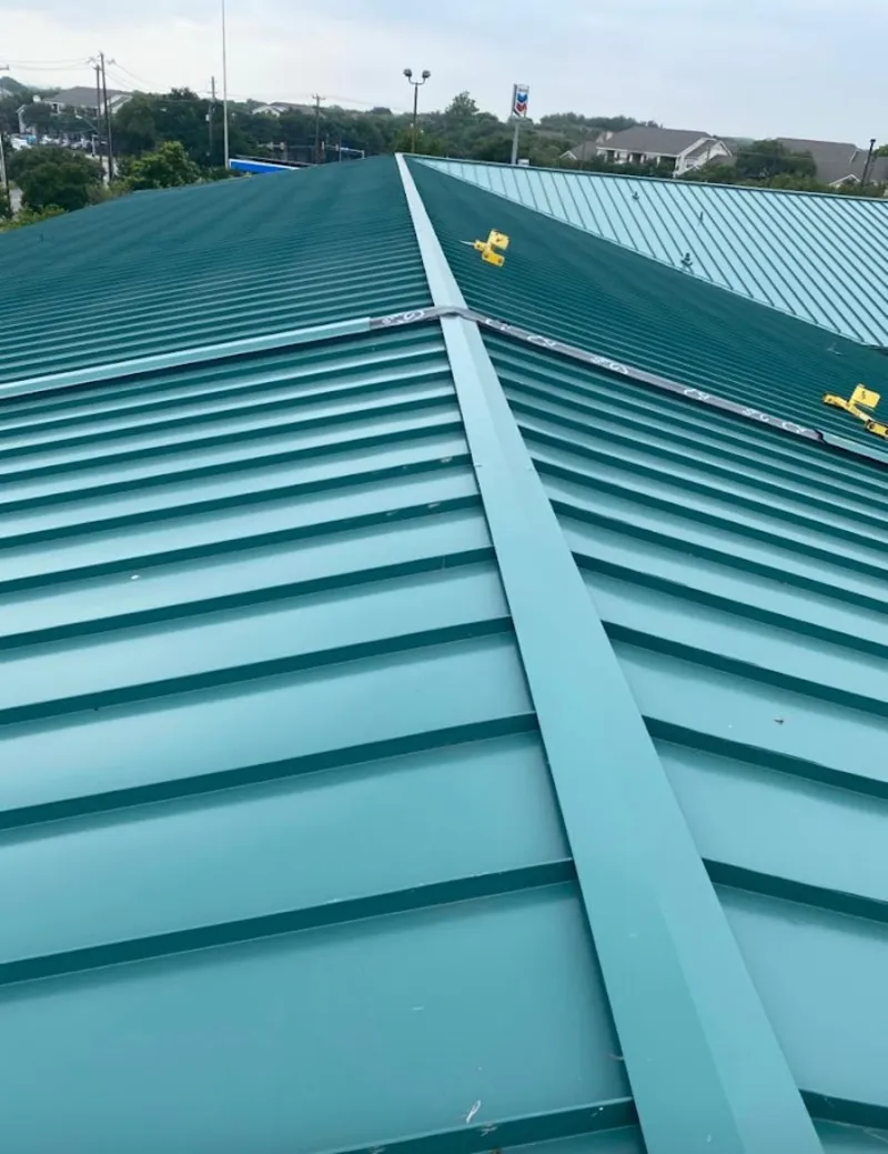Green commercial metal roof ridge and valley for Metal Roof Repair in Penn Hills